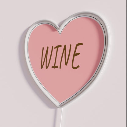 Love Wine Rgb Led Neon Sign Bar Decor - Neon sign mounted on wall in room