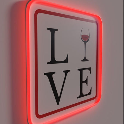 Love Wine Rgb Led Neon Sign Restaurant Wall Art - LED neon sign close-up detail