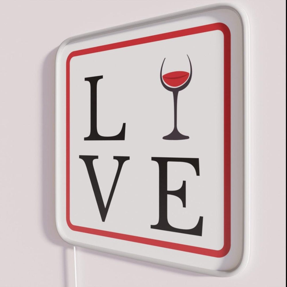 Love Wine Rgb Led Neon Sign Restaurant Wall Art - Neon sign mounted on wall in room