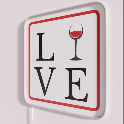 Love Wine Rgb Led Neon Sign Restaurant Wall Art - Neon sign mounted on wall in room