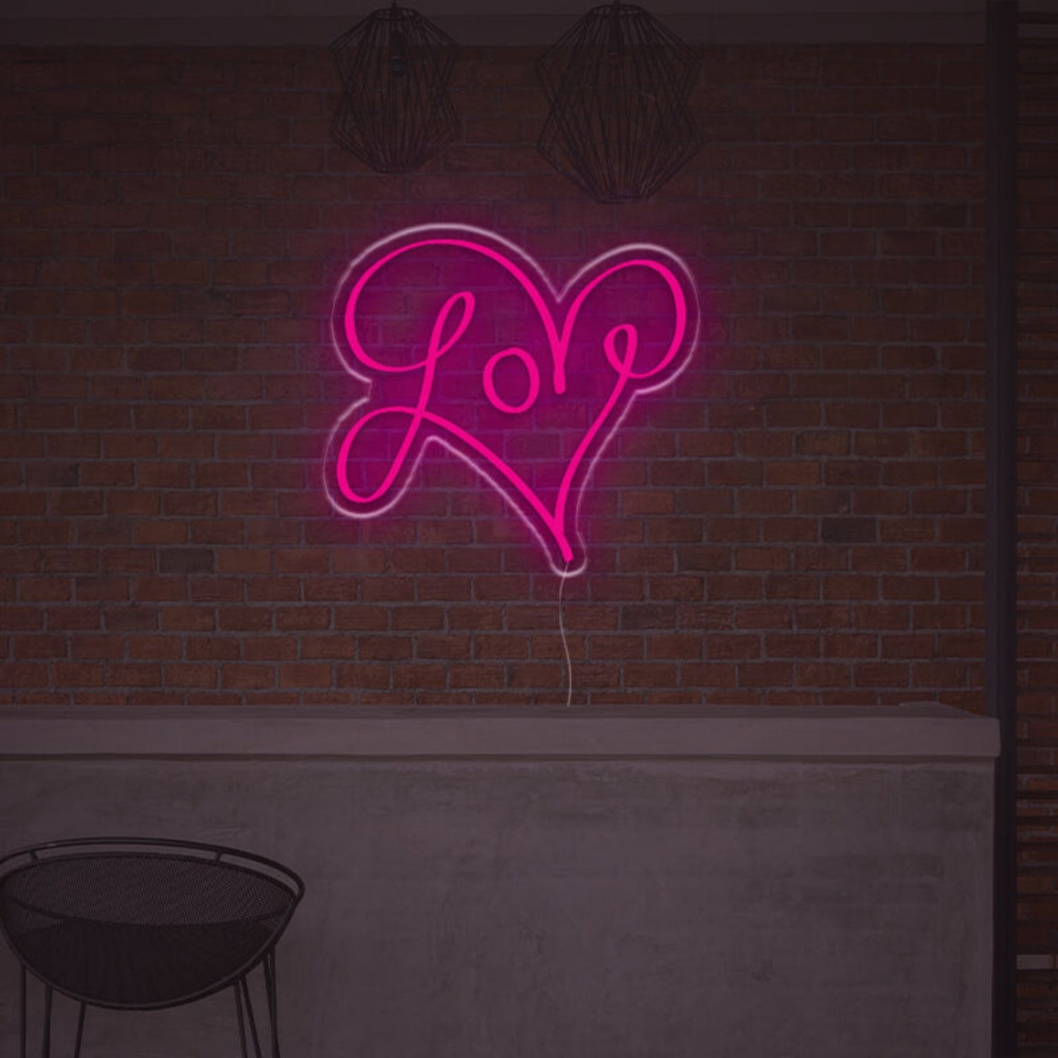 Love With Lovely Heart Led Neon Sign | Shineneon