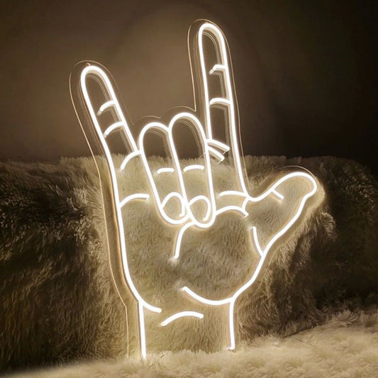 Love You Hand Gesture Led Sign Business Neon Sign