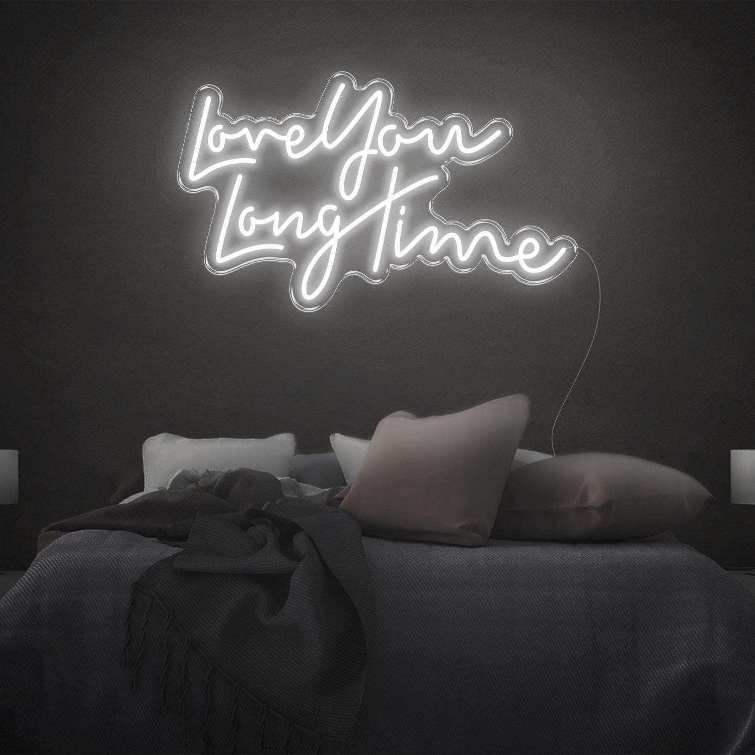 Love You Long Time Green Led Neon Sign Romantic Bedroom Wall Decor | Shineneon