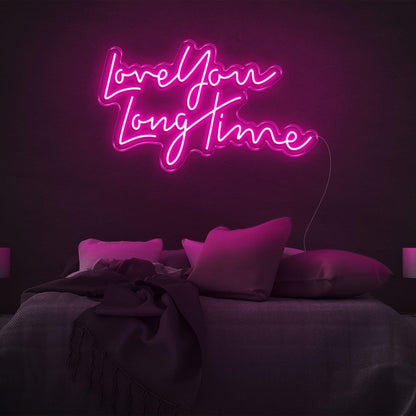 Love You Long Time Green Led Neon Sign Romantic Bedroom Wall Decor | Shineneon