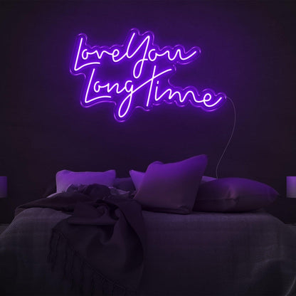 Love You Long Time Green Led Neon Sign Romantic Bedroom Wall Decor | Shineneon