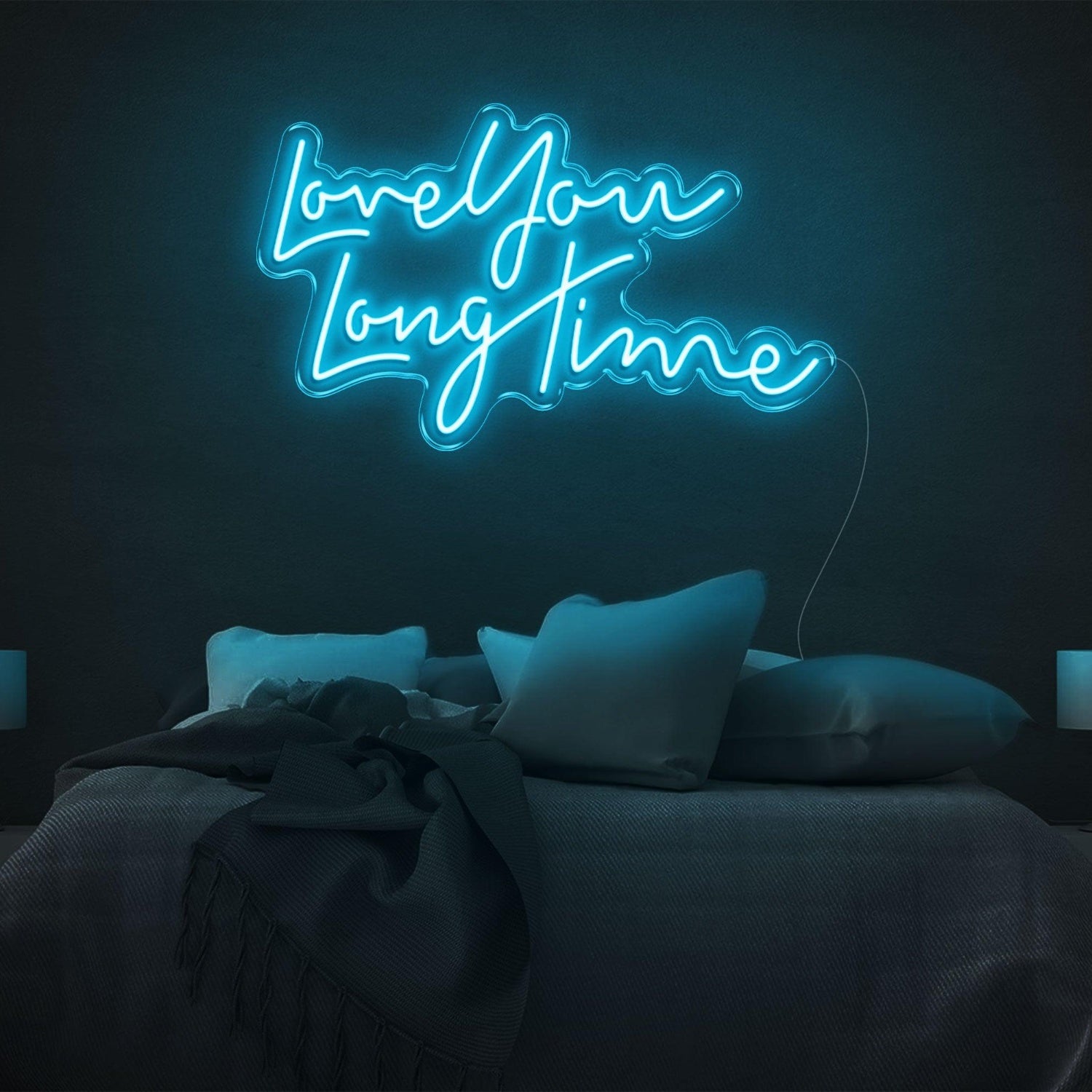 Love You Long Time Green Led Neon Sign Romantic Bedroom Wall Decor | Shineneon