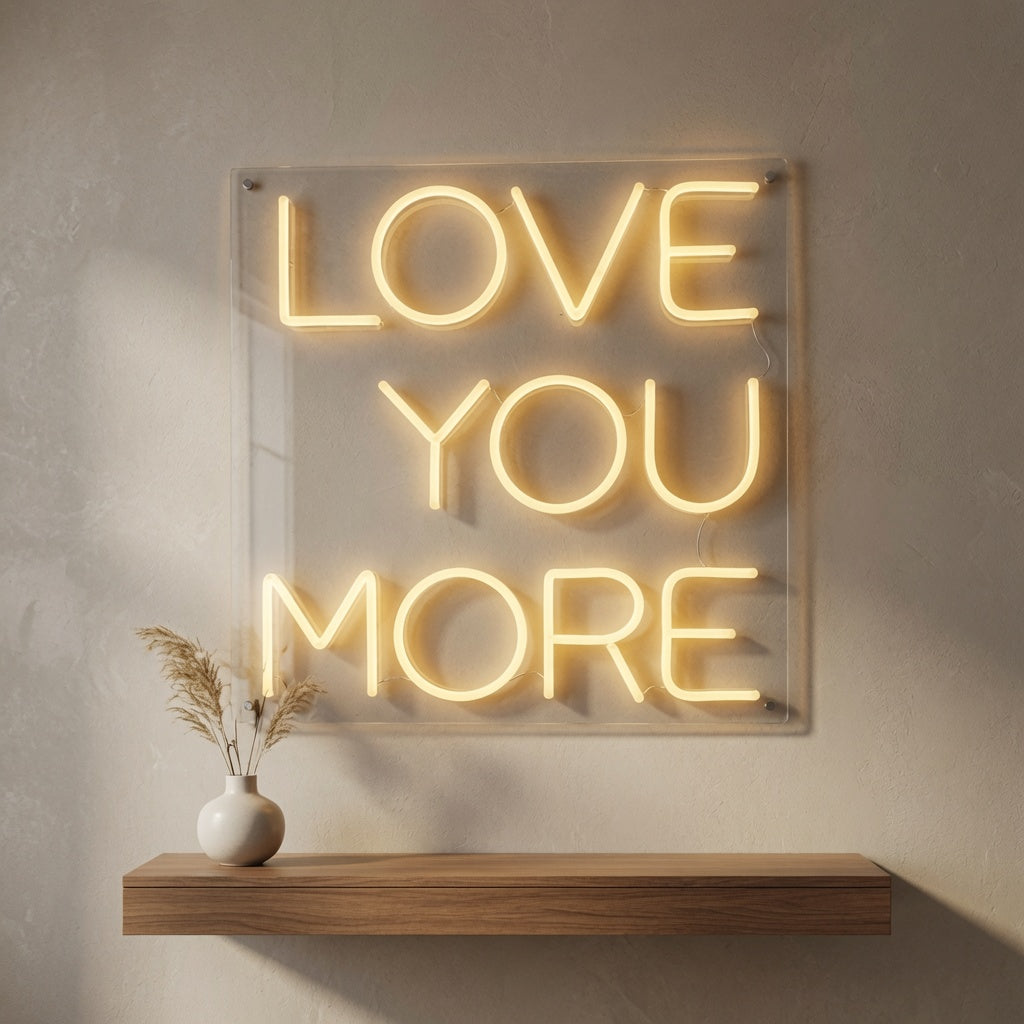 Love You More LED Neon Sign Wall Art - 02 High-Converting Product Image