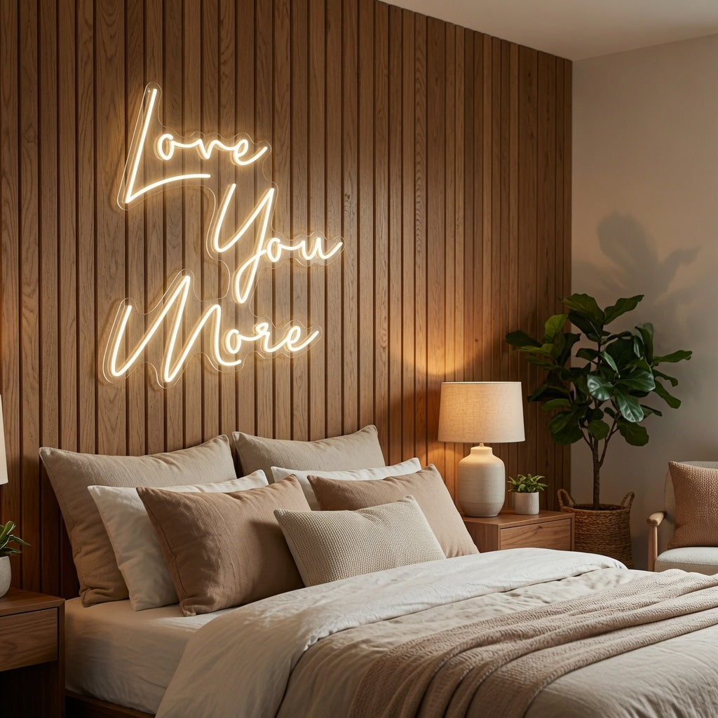 Love You More Room Wall Light LED Neon Sign - 03 Real Lifestyle Scene
