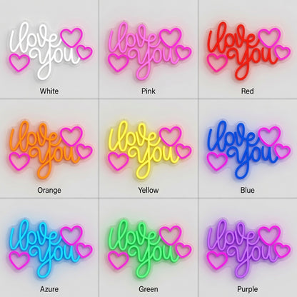 Love You More Typography Bedroom Decor LED Neon Sign - 05 Color Grid