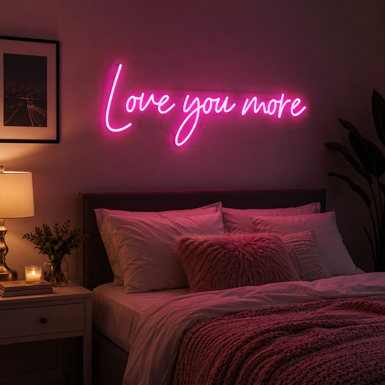 Love You More Wall Decor Room Decor LED Neon Sign - 03 Real Lifestyle Scene