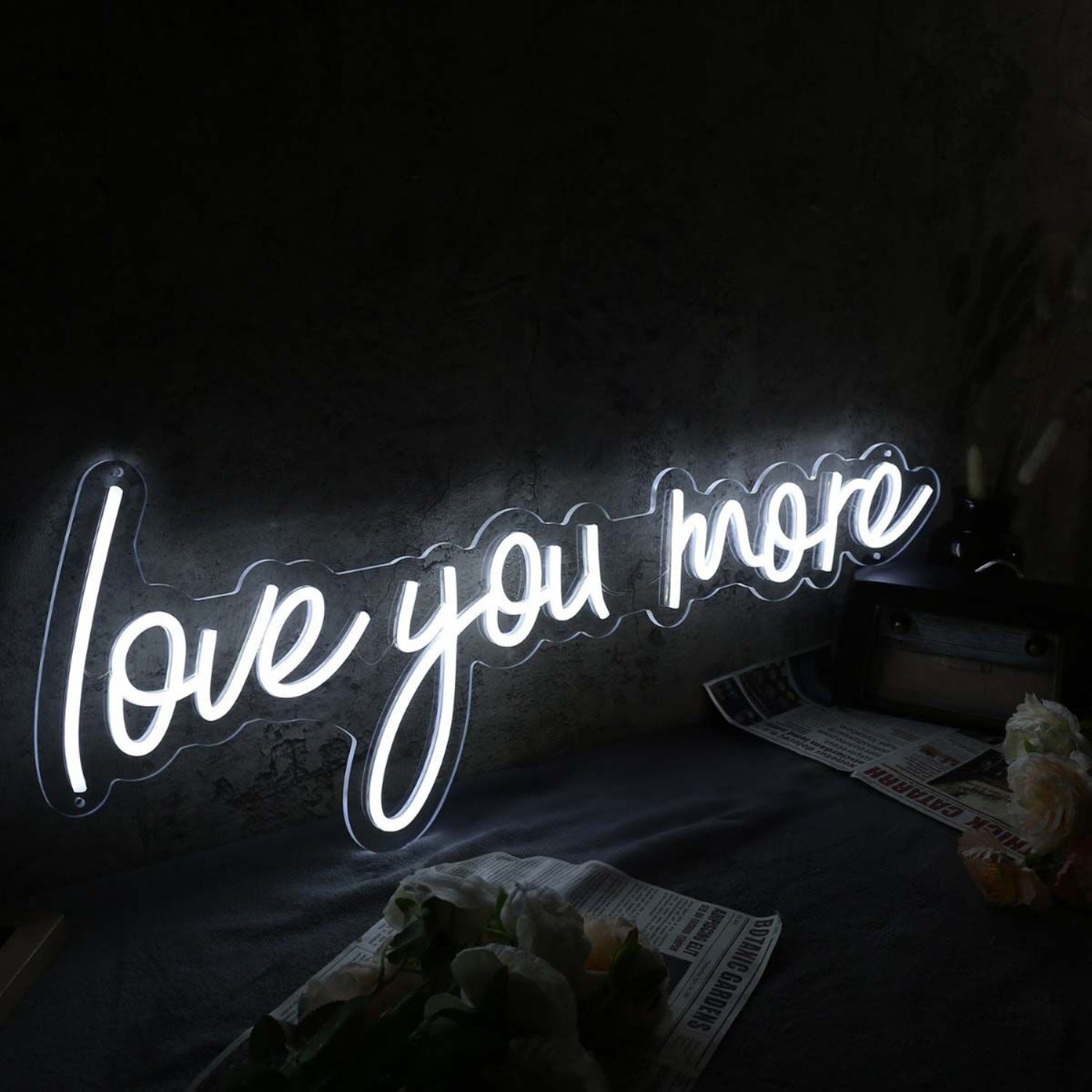 Love You More White Led Neon Sign | Shineneon