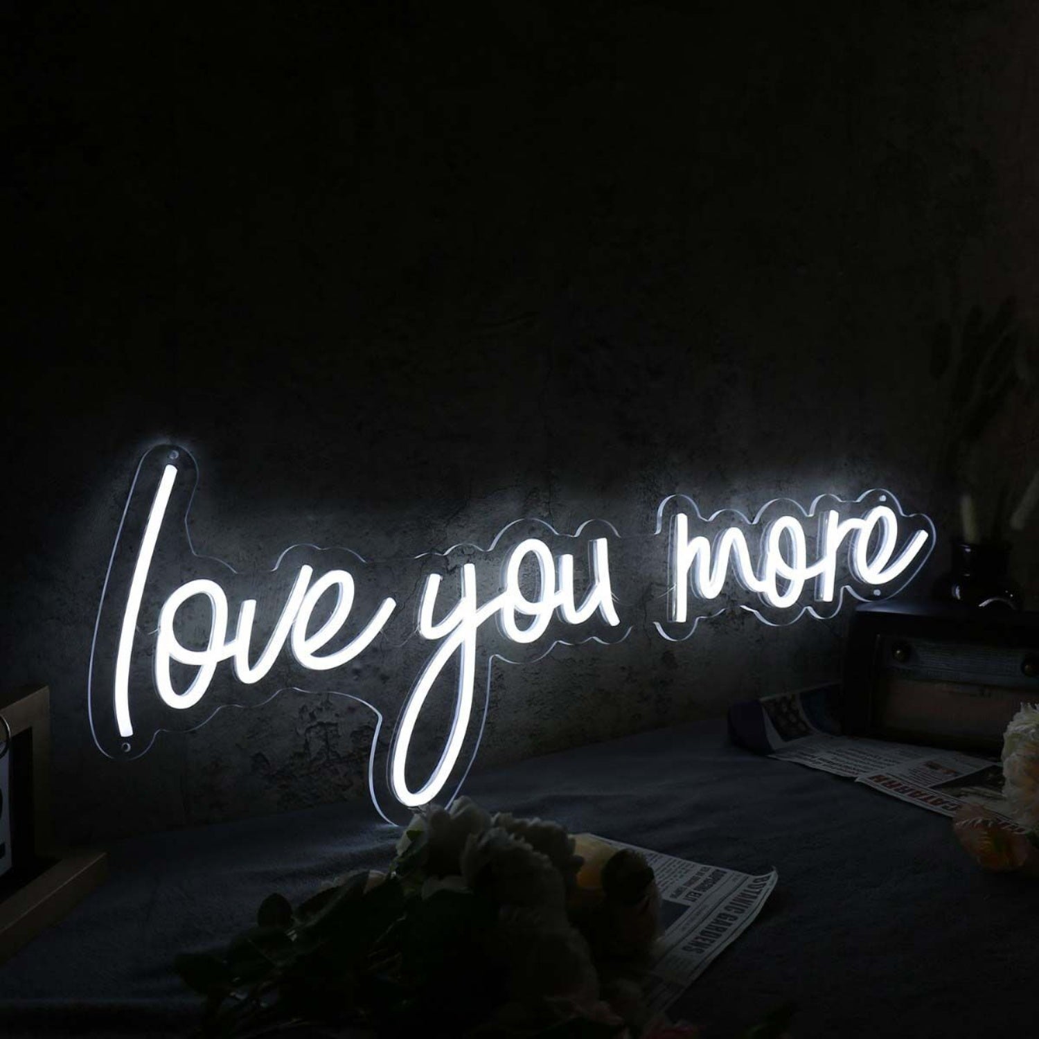 Love You More White Led Neon Sign | Shineneon