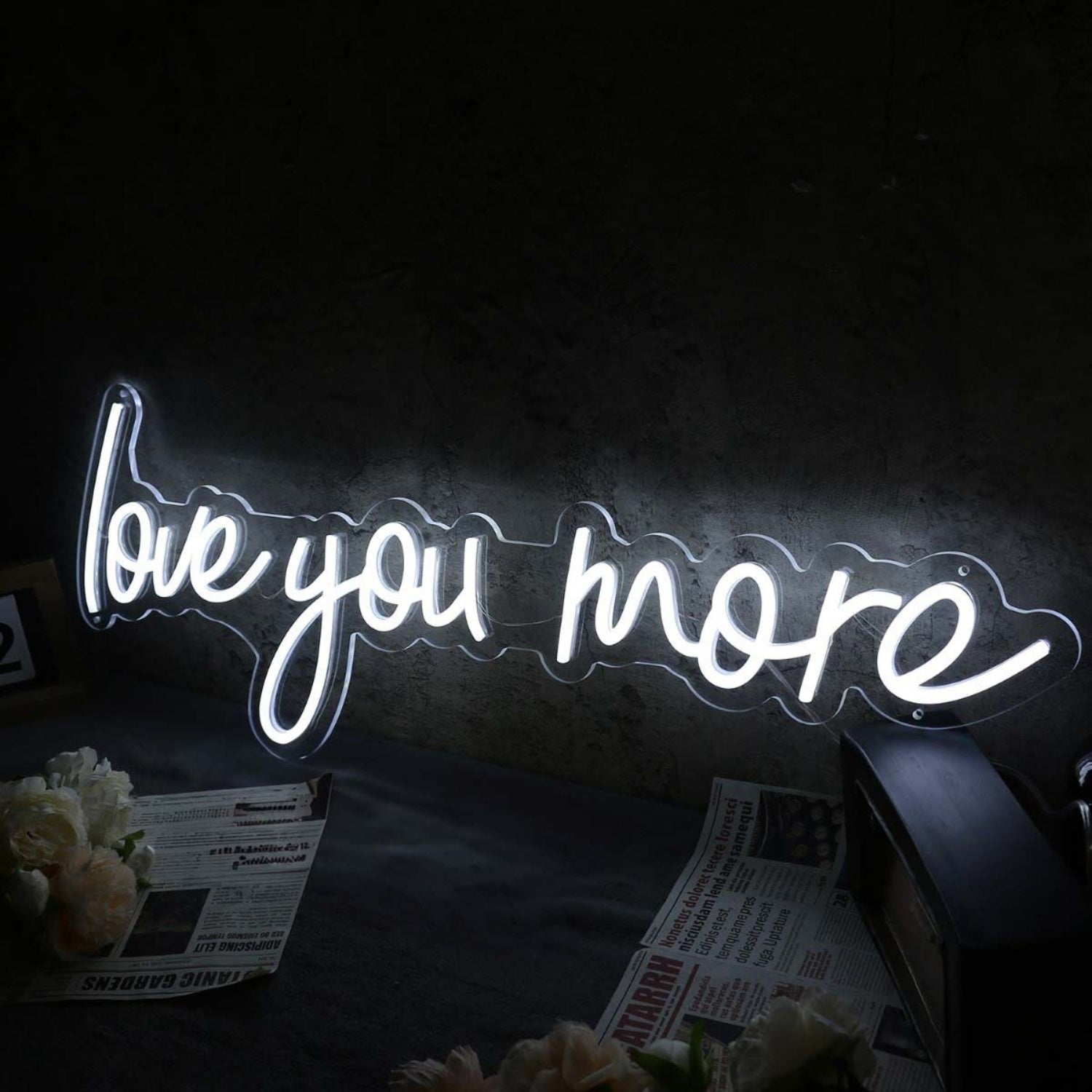 Love You More White Led Neon Sign | Shineneon