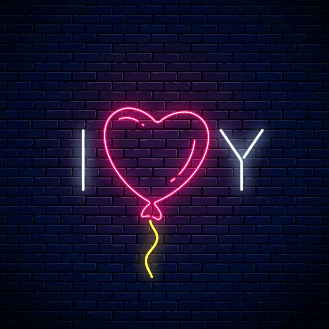Love You Text With Heart Balloon Led Sign Business Neon Sign - Shineneon