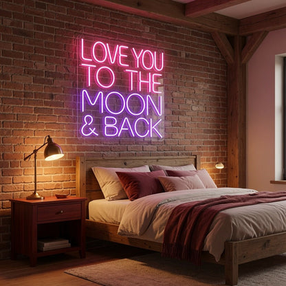 Love You To The Moon And Back LED Neon Sign Wall Neon Sign - Shineneon
