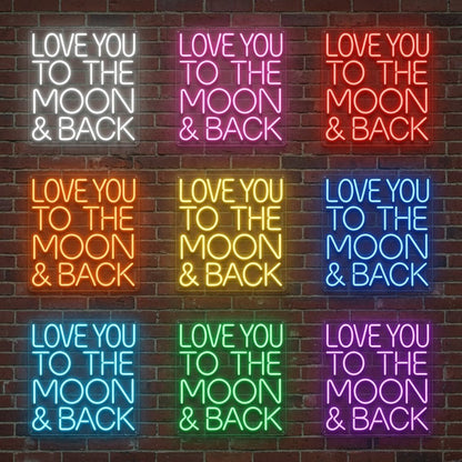 Love You To The Moon And Back LED Neon Sign Wall Neon Sign - Shineneon