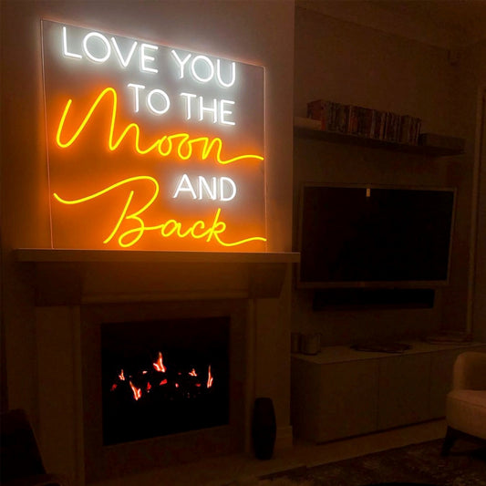 Love You To The Moon And Back Led Sign Business Neon Sign Wall Decor