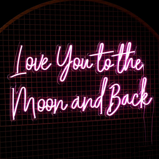 Love You To The Moon And Back Led Sign Business Neon Signs Wall Art