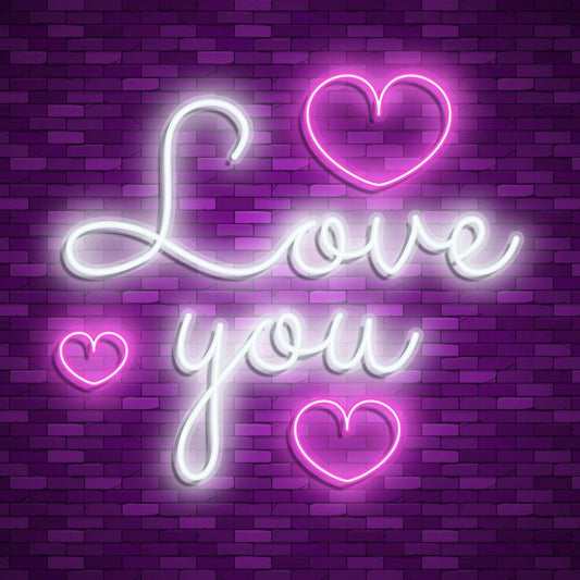 Love You With Heart Led Sign Business Neon Sign