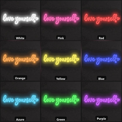 Love Yourself LED Neon Sign Garage Neon Sign color grid