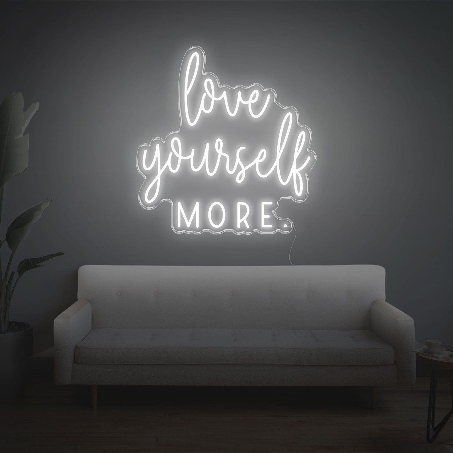 Love Yourself More Blue Led Neon Sign For Living Room Wall Decor | Shineneon