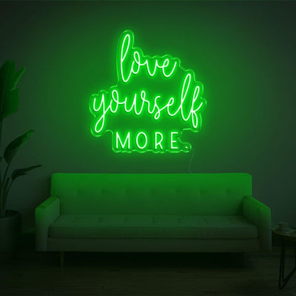 Love Yourself More Blue Led Neon Sign For Living Room Wall Decor | Shineneon