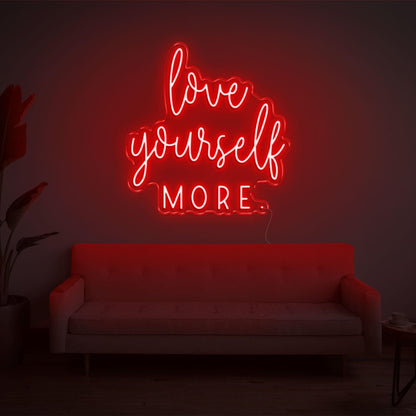 Love Yourself More Blue Led Neon Sign For Living Room Wall Decor | Shineneon