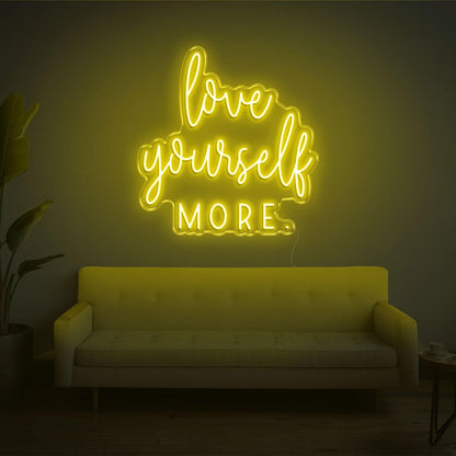 Love Yourself More Blue Led Neon Sign For Living Room Wall Decor | Shineneon