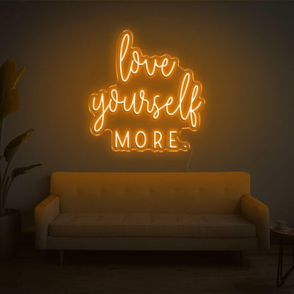 Love Yourself More Blue Led Neon Sign For Living Room Wall Decor | Shineneon