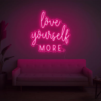 Love Yourself More Blue Led Neon Sign For Living Room Wall Decor | Shineneon