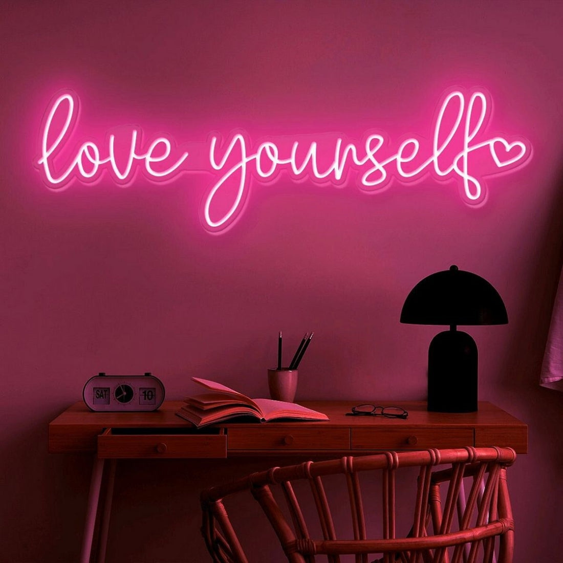 Love Yourself With A Heart Led Sign Business Neon Sign