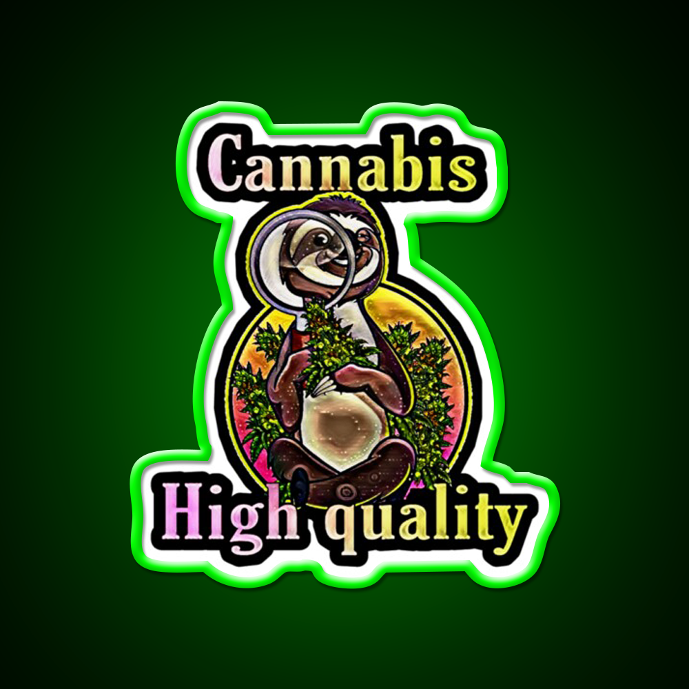 Lovely Anime Cann Hemp Inspired Green Leaf Led Neon Sign Rgb Color - LED neon sign view 8