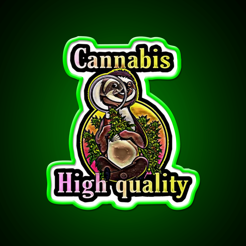 Lovely Anime Cann Hemp Inspired Green Leaf Led Neon Sign Rgb Color - Shineneon