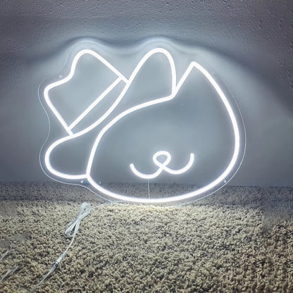 Lovely Cat In A Hat Led Neon Sign For Pets House | Shineneon