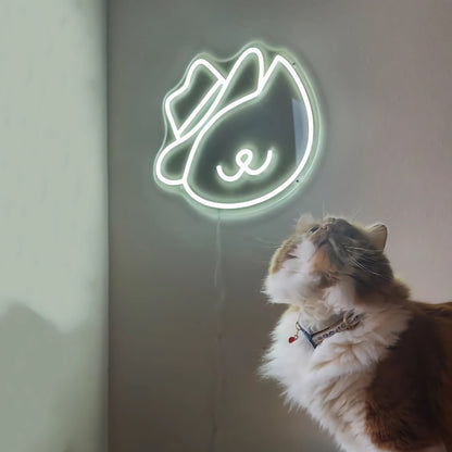 Lovely Cat In A Hat Led Neon Sign For Pets House | Shineneon