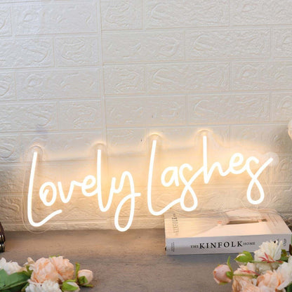 Lovely Lashes Yellow Led Neon Sign - Shineneon