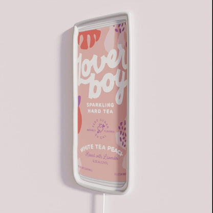 Lover Boy Sparkling Hard Tea Rgb Led Neon Sign - Neon sign mounted on wall in room