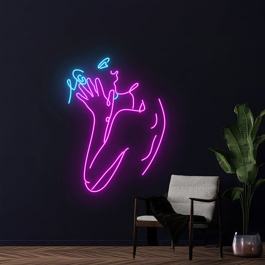 Lovers Kissing Neon Light