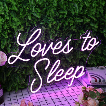Loves To Sleep Purple Led Neon Sign - Shineneon