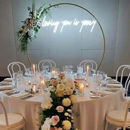 Loving You Is Peasy White LED Neon Sign for Wedding Party Decor | Shineneon