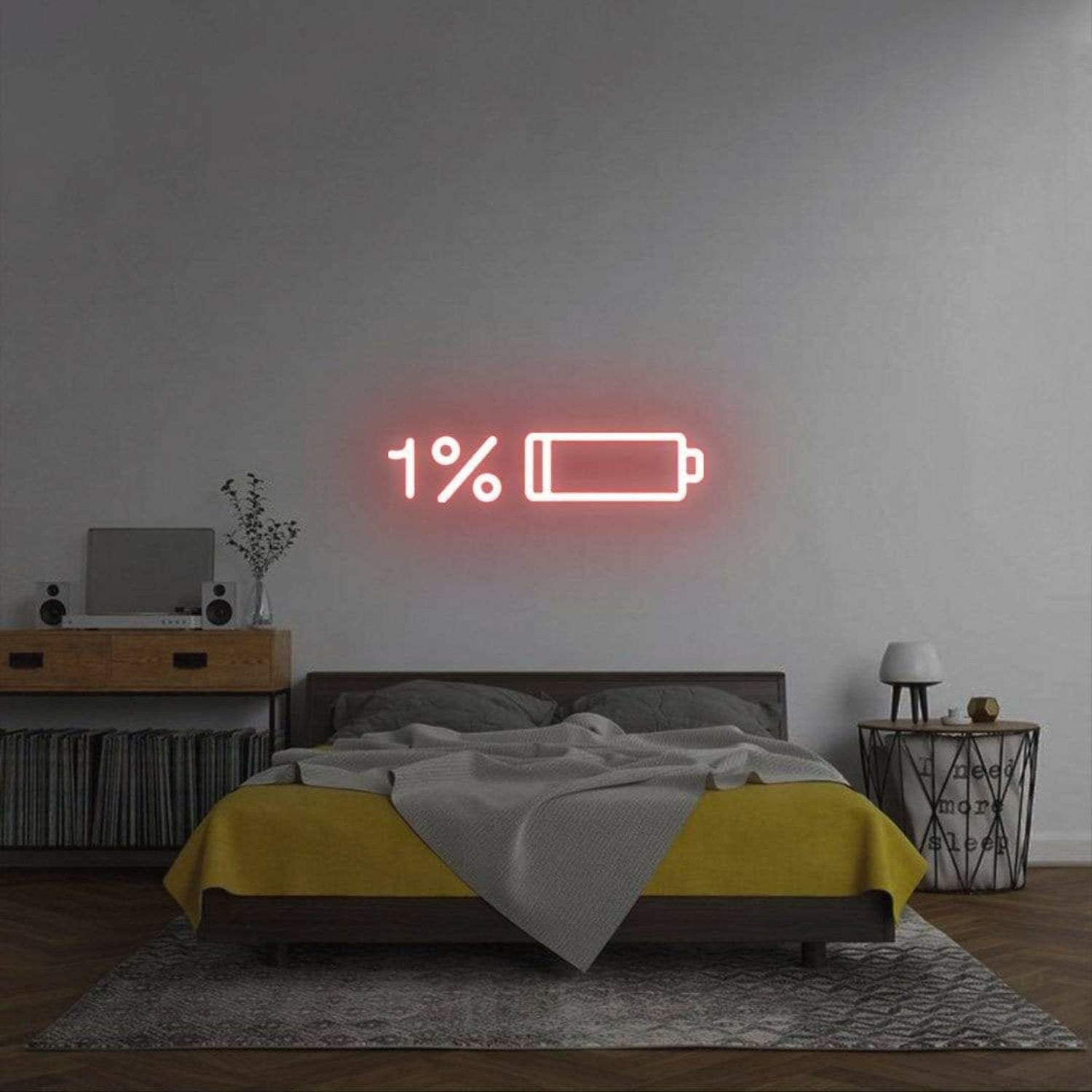 Low Battery Recharge In Progress Bedroom Led Neon Sign | Shineneon
