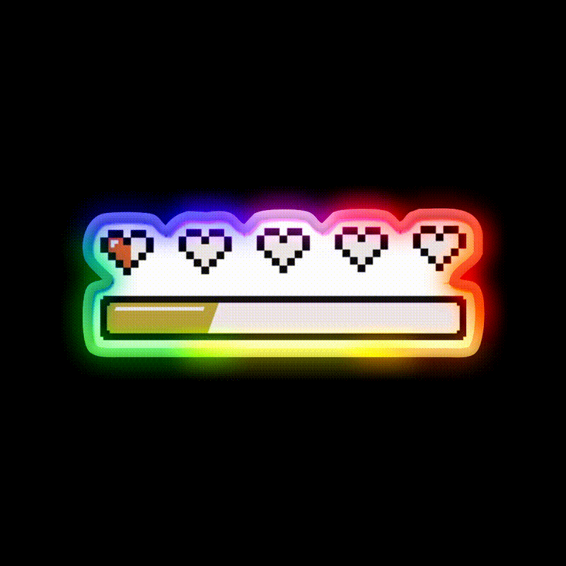 Low Health Low Energy Bar Man Cave Bar Led Neon Sign Rgb Color - LED neon sign close-up detail