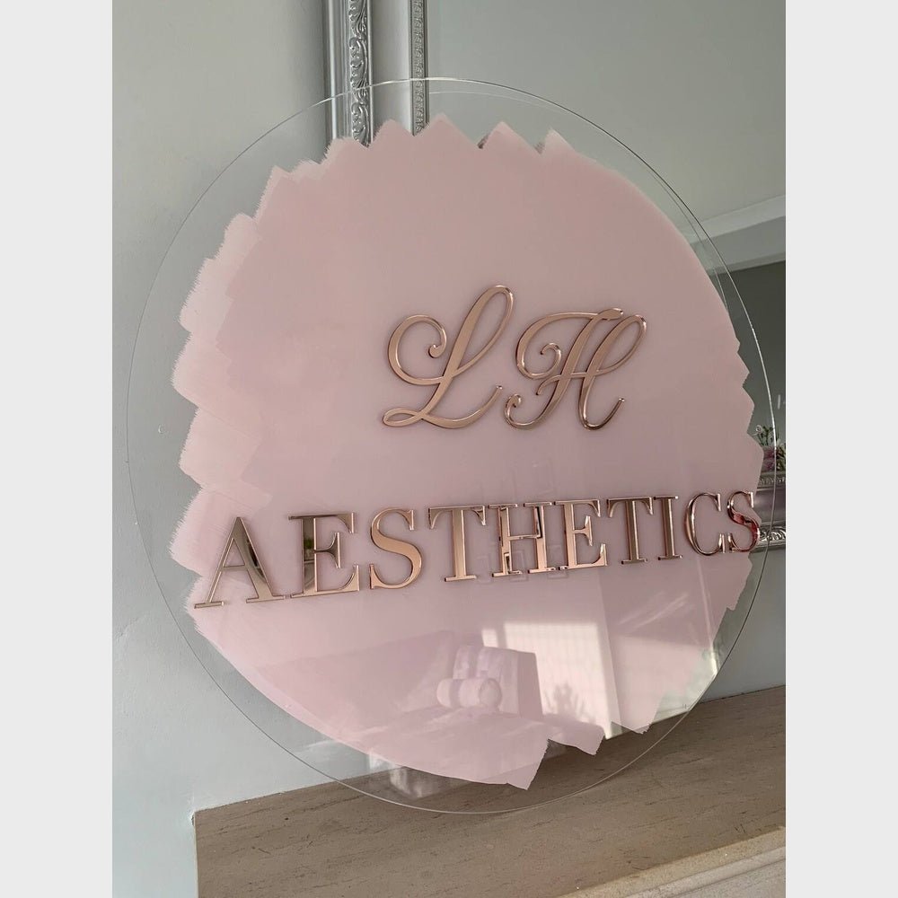 Lr Aesthetics Acrylic Business Logo Sign - Shineneon