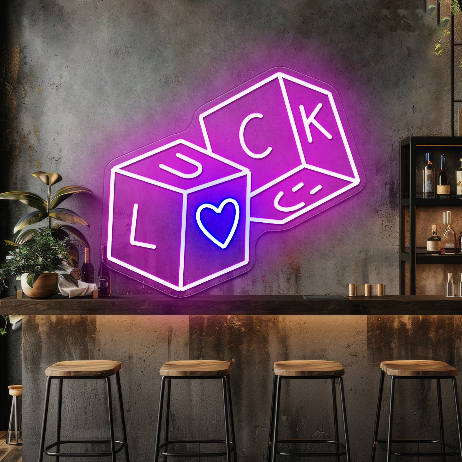 Luck And Love Neon Signs Wall Art - Shineneon