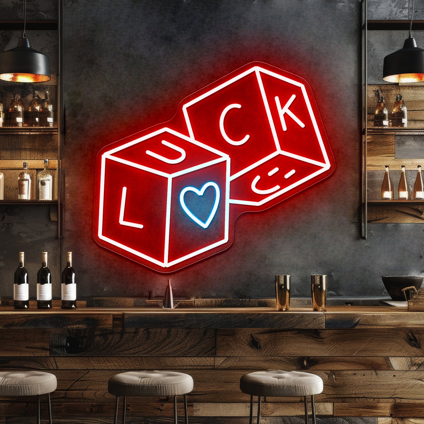 Luck And Love Neon Signs Wall Art