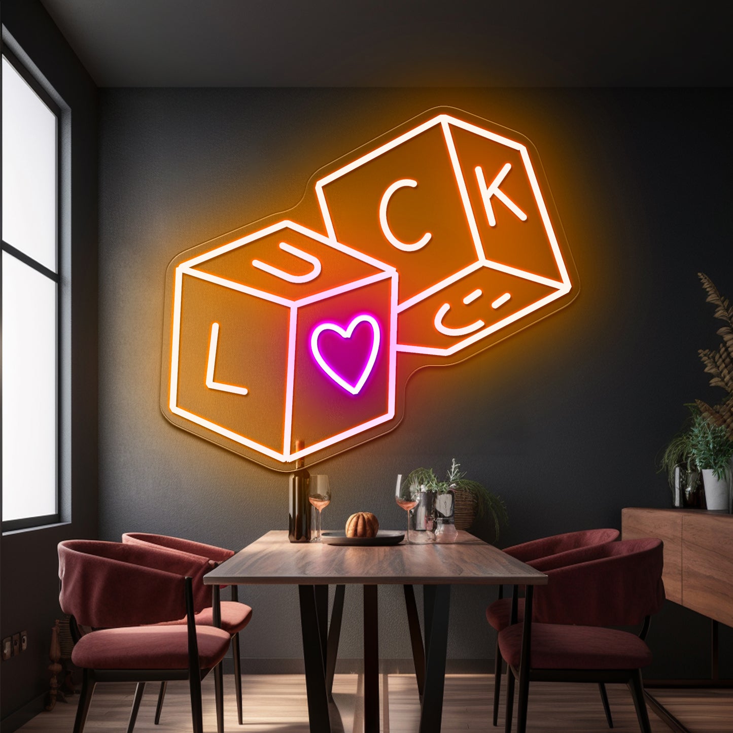 Luck And Love Neon Signs Wall Art