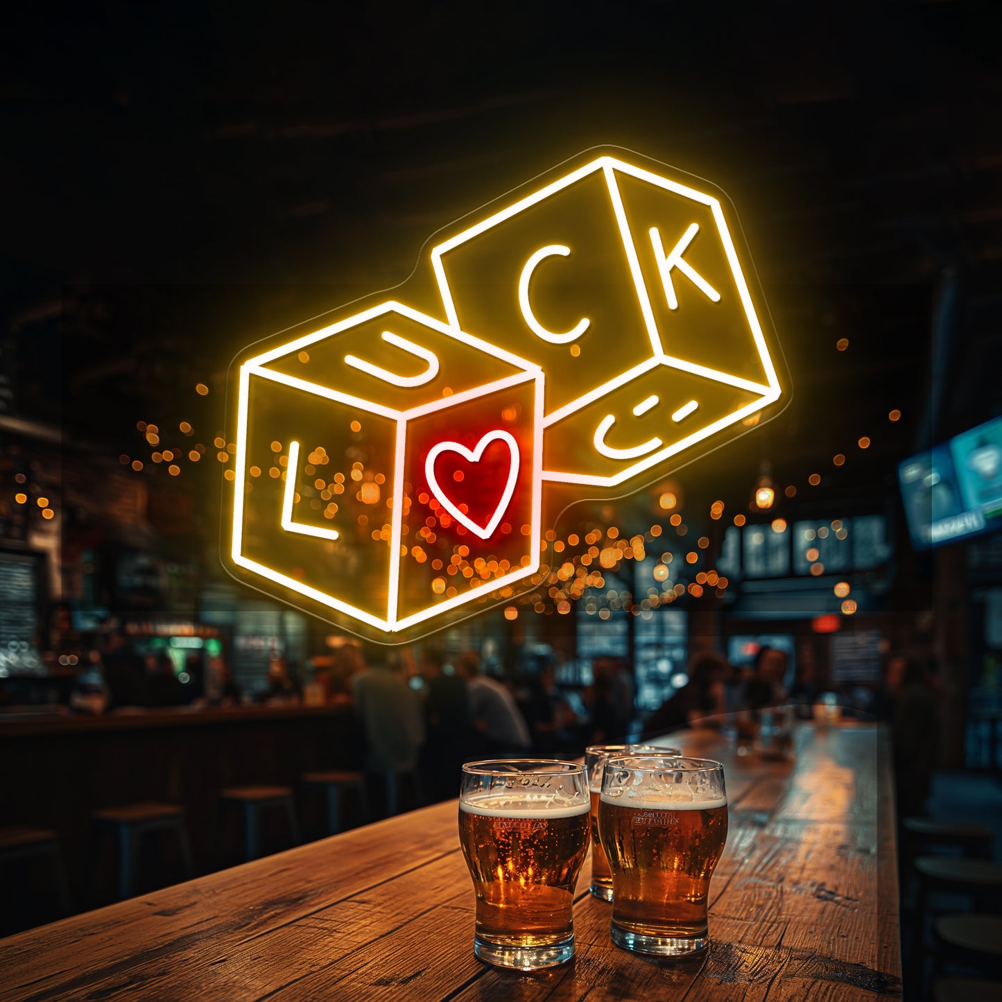 Luck And Love Neon Signs Wall Art