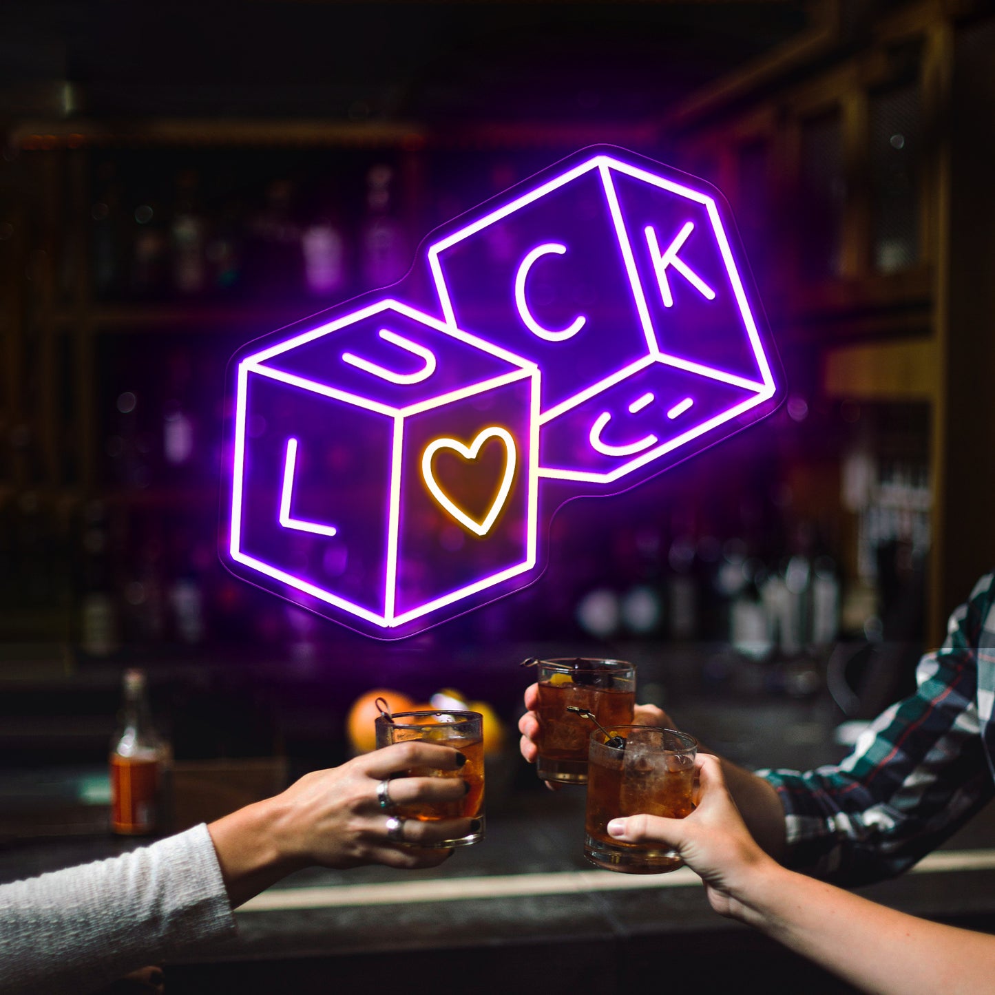 Luck And Love Neon Signs Wall Art