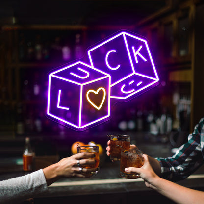 Luck And Love Neon Signs Wall Art