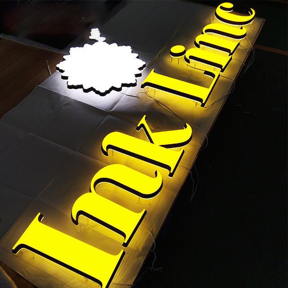Luck Time 3D Front And Back Lit Letters Metal Led Sign - Shineneon
